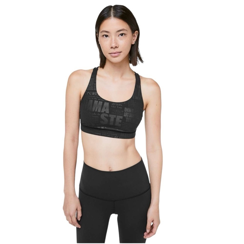 Lululemon Energy Bra Sz 4 *20Y Collection
20YR Manifesto Embossed Black